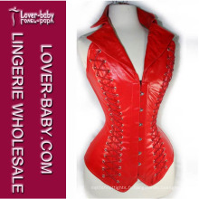 Corset en cuir col rouge corset rouge (l4201-1)